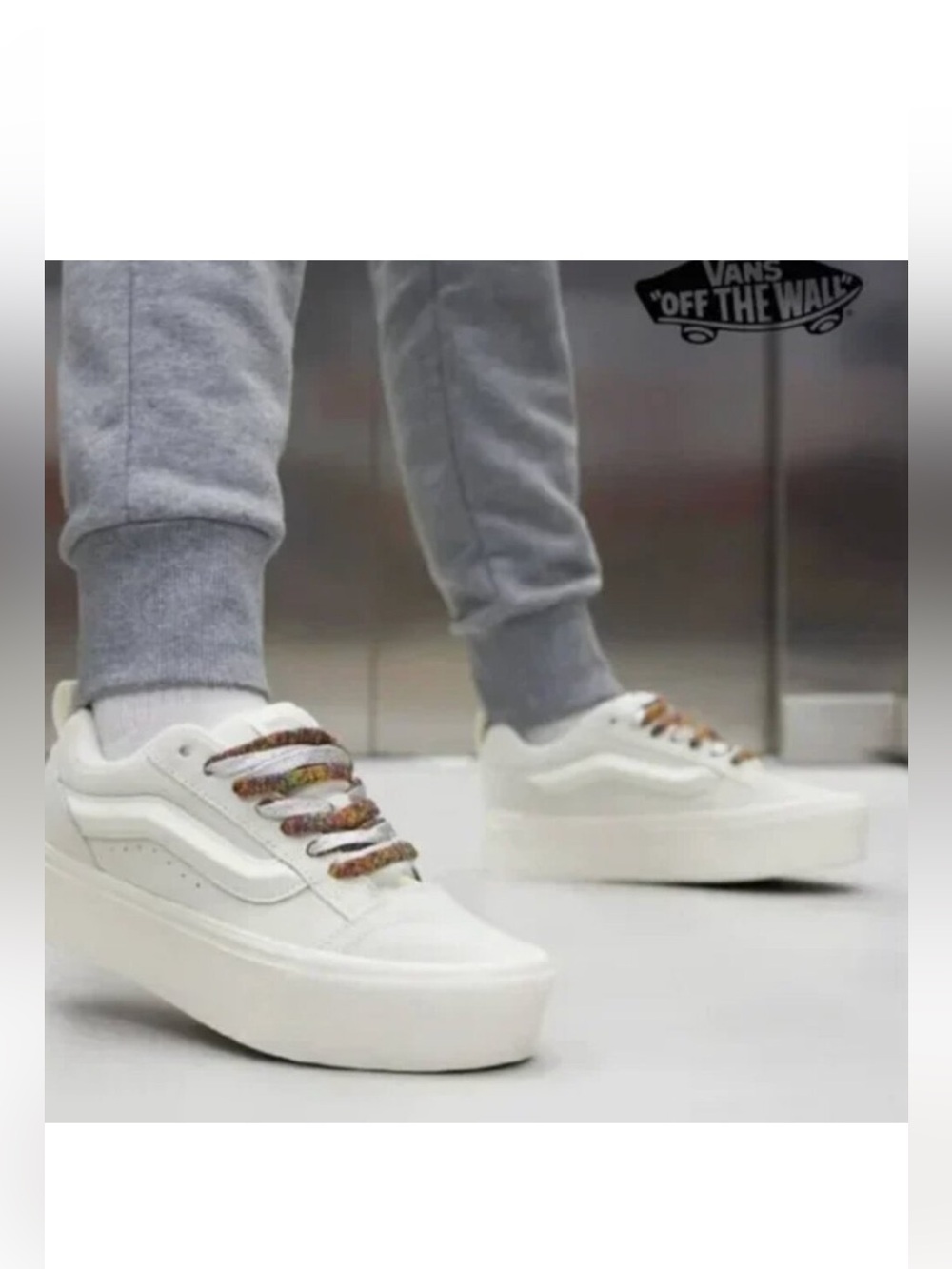 NEW Vans Knu Stack Women's Platform Shoes Vintage Suede Marshmallow